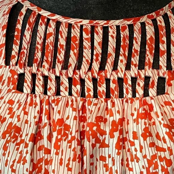 Loeffler Randall Silk Print Blouse Size 2 - Picture 10 of 10